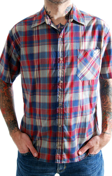 Steady Clothing - R.S.Plaid Button Up Shirt-Blue