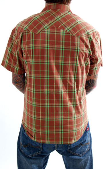 Steady Clothing - Manic Plaid Western Shirt-Brown