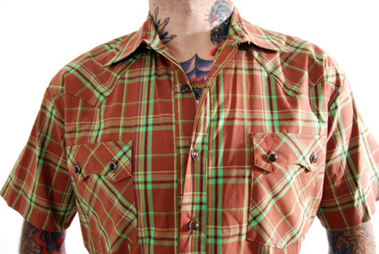 Steady Clothing - Manic Plaid Western Shirt-Brown