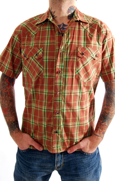 Steady Clothing - Manic Plaid Western Shirt-Brown