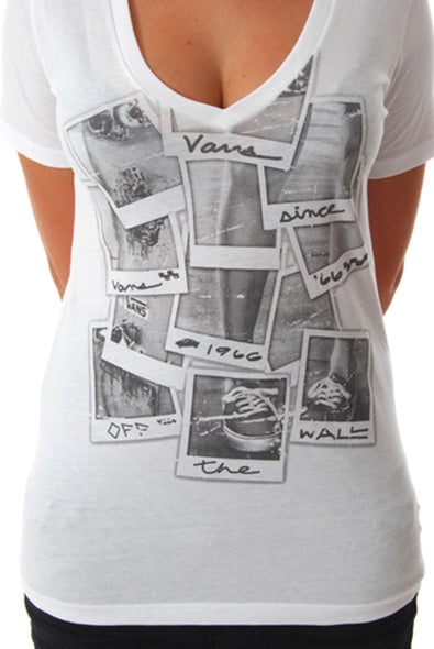 Vans - Memoir Deep V-Neck Tee-Bright White