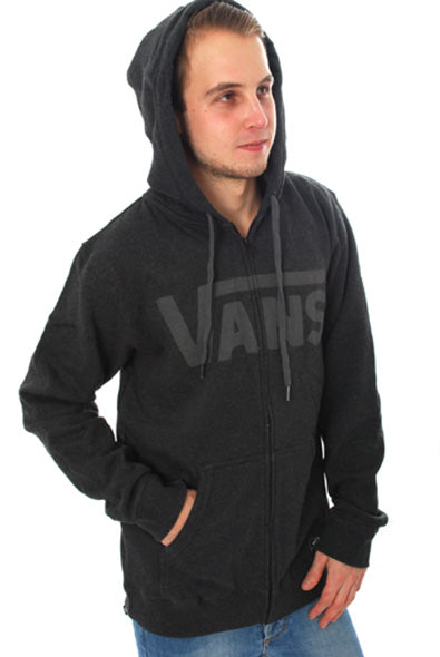 Vans - Classic Zip Hoodie-Black Heather Gravel