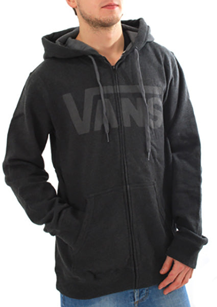 Vans - Classic Zip Hoodie-Black Heather Gravel